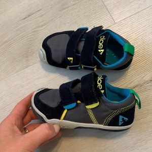 Plae Ty Sneaker Suede Nylon Navy Blue SIZE 8 Boy Girl Unisex With Extra Tabs
